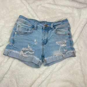 Blue denim shorts